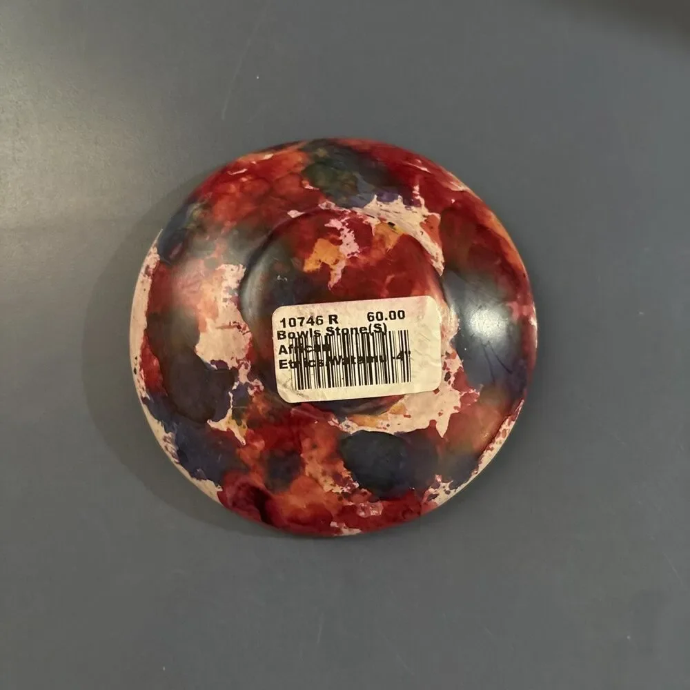 African Stone Bowl 4 Inch Round Decorative Zebra Originally $60